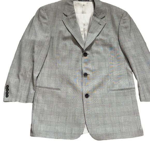 HUGO BOSS Plaid 3-Button Suit Jacket Sz 42R - Picture 5 of 14